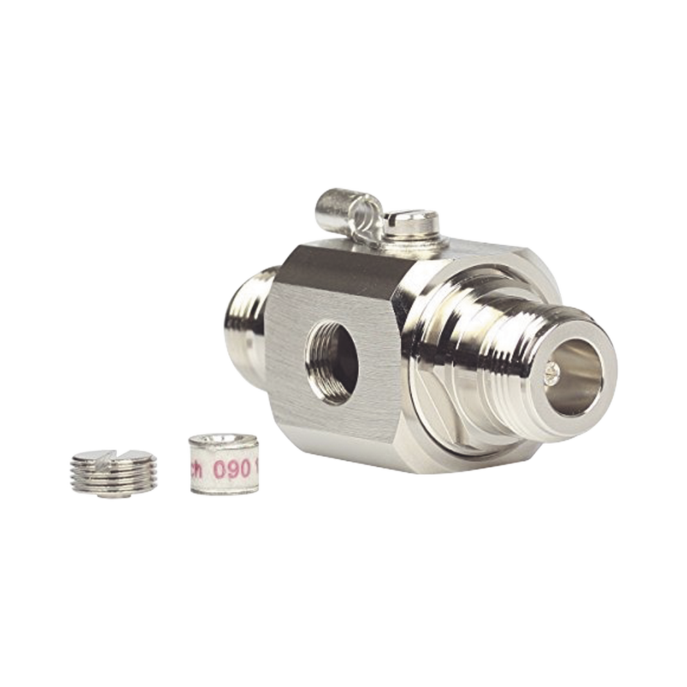 Protector contra descargas eléctricas. Cubre los rangos de frecuencia de los amplificadores de Señal Celular. 50 Ohm. Conectores N.