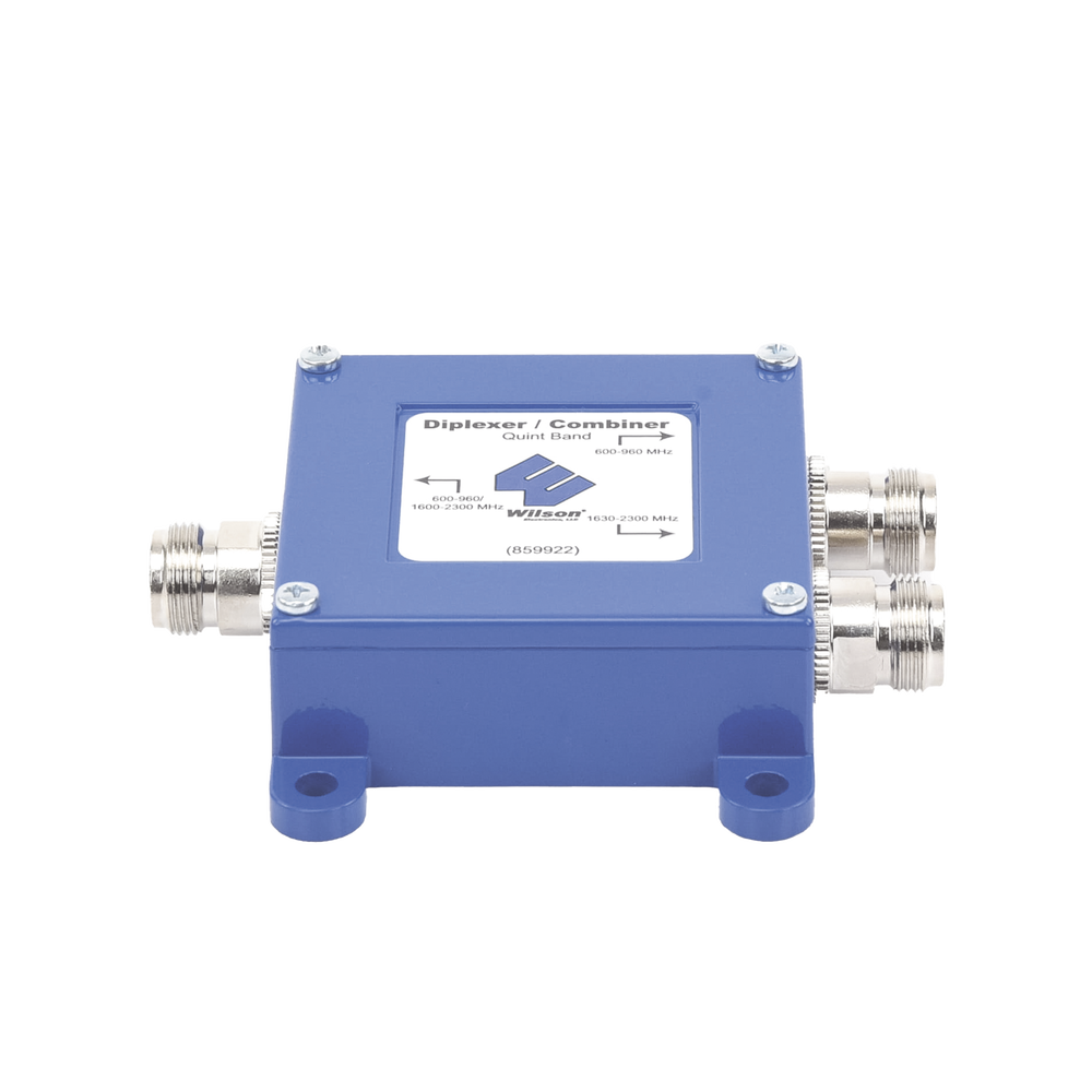 Diplexer/Combinador 600-960 MHz / 1630-2300 MHz, ideal para Amplificadores de señal celular de doble o triple banda.
