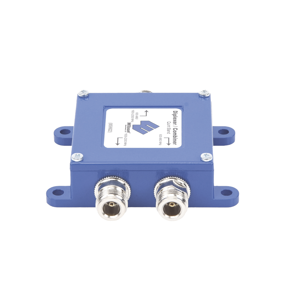 Diplexer/Combinador 600-960 MHz / 1630-2300 MHz, ideal para Amplificadores de señal celular de doble o triple banda.