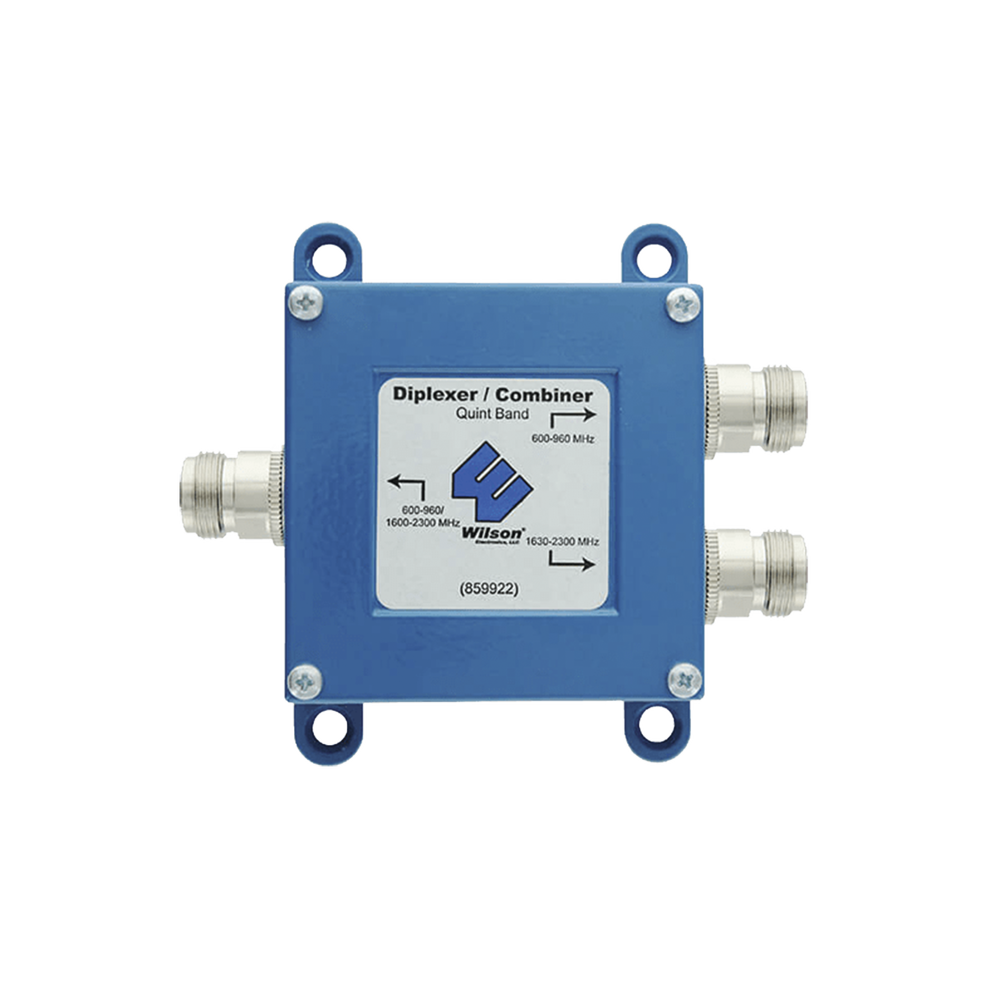Diplexer/Combinador 600-960 MHz / 1630-2300 MHz, ideal para Amplificadores de señal celular de doble o triple banda.