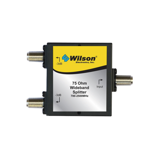 Divisor de potencia (Splitter) en 75 Ohm, de dos vías para 700-2700 MHz.