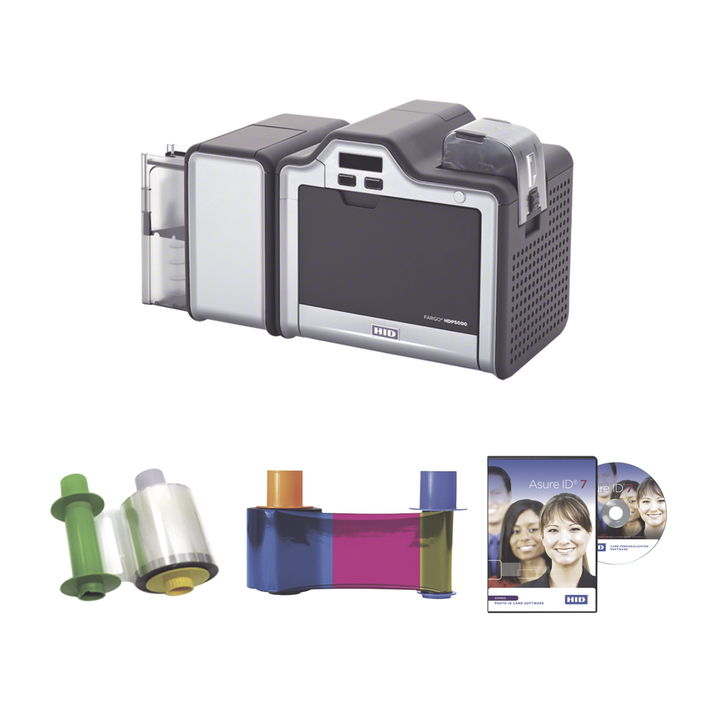  Kit Impresora Retransferencia HDP5000/ Doble Lado/ Incluye Ribbon, Film y Software/ 3 Años Garantía