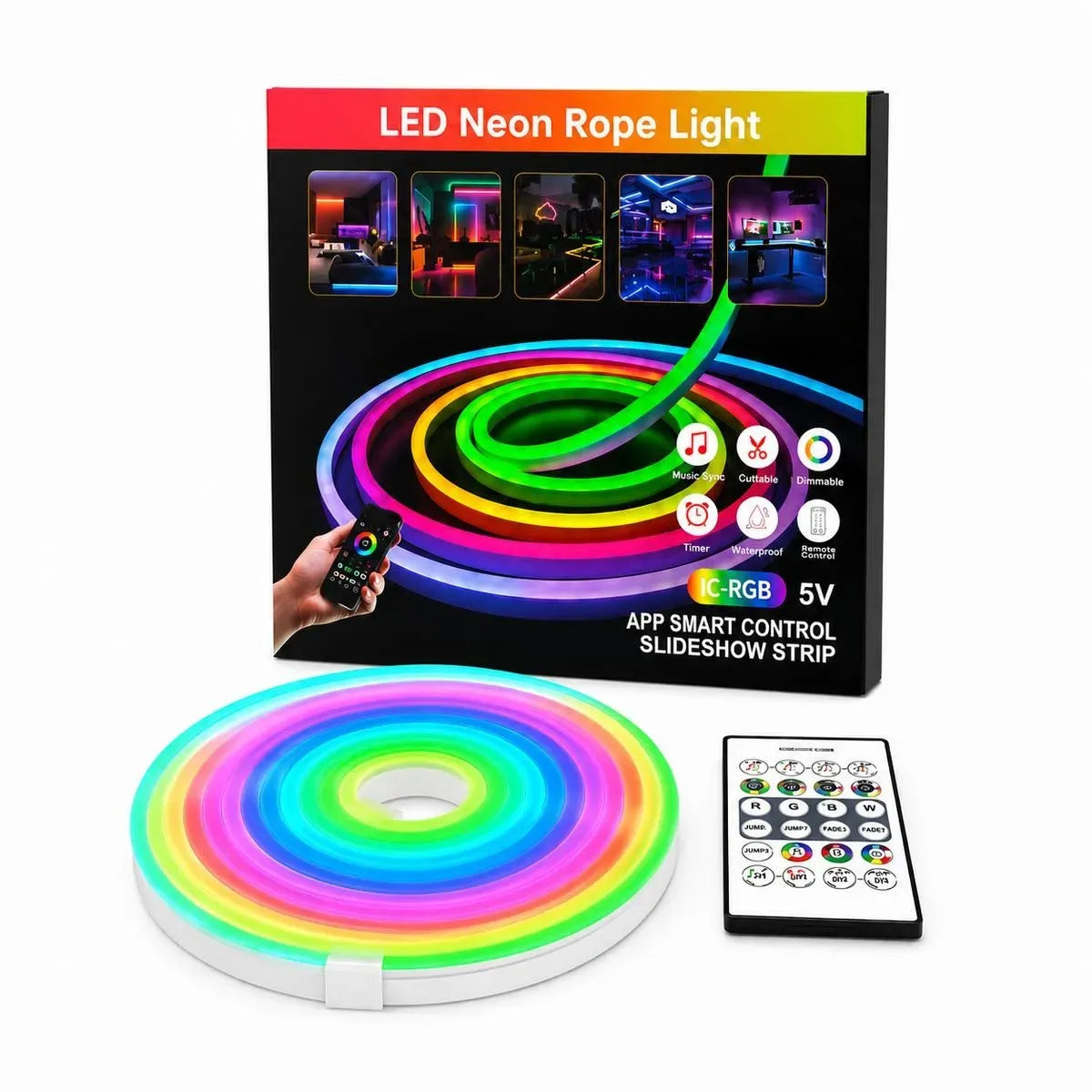 Cinta Led De Neón 3 Metros RGB