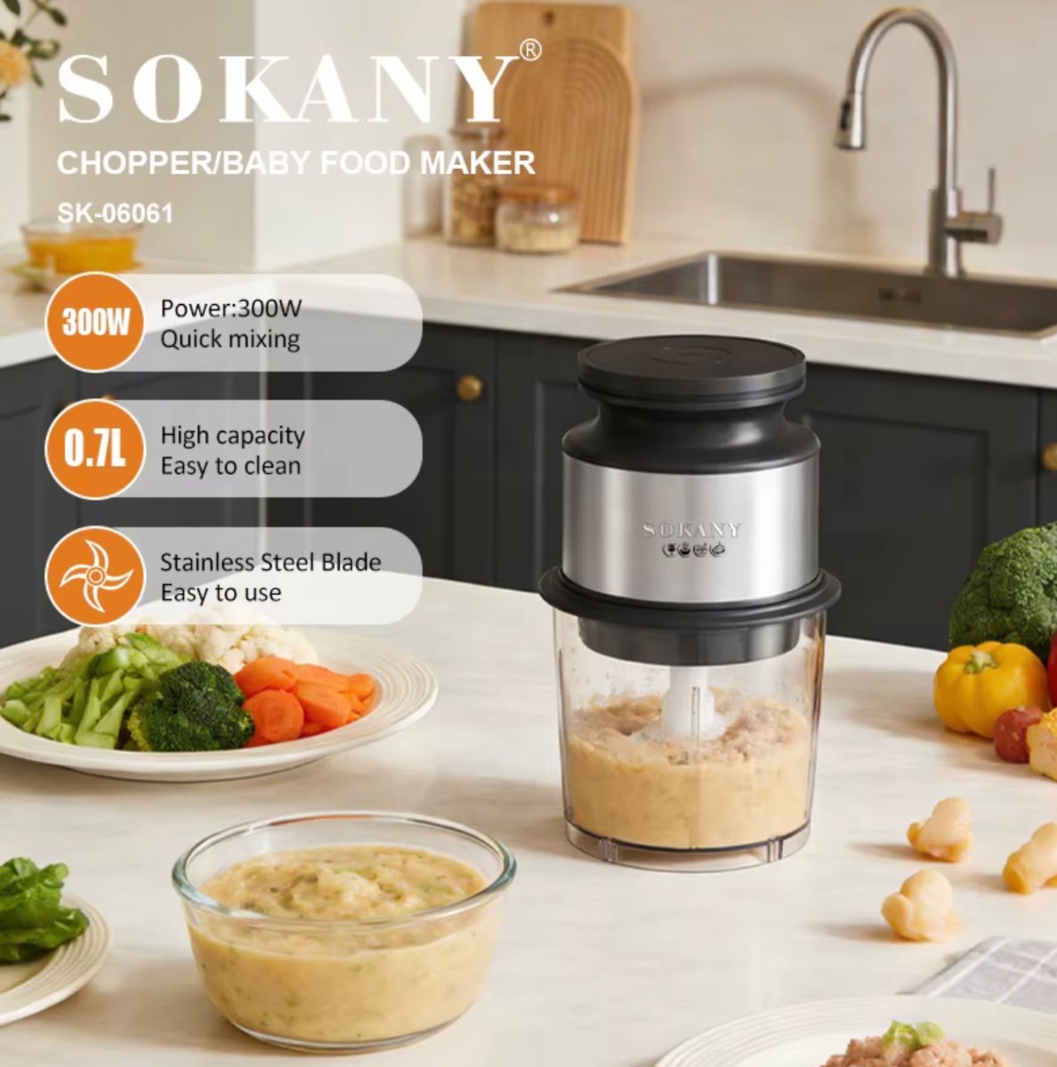 Picador de alimentos sokany 06061