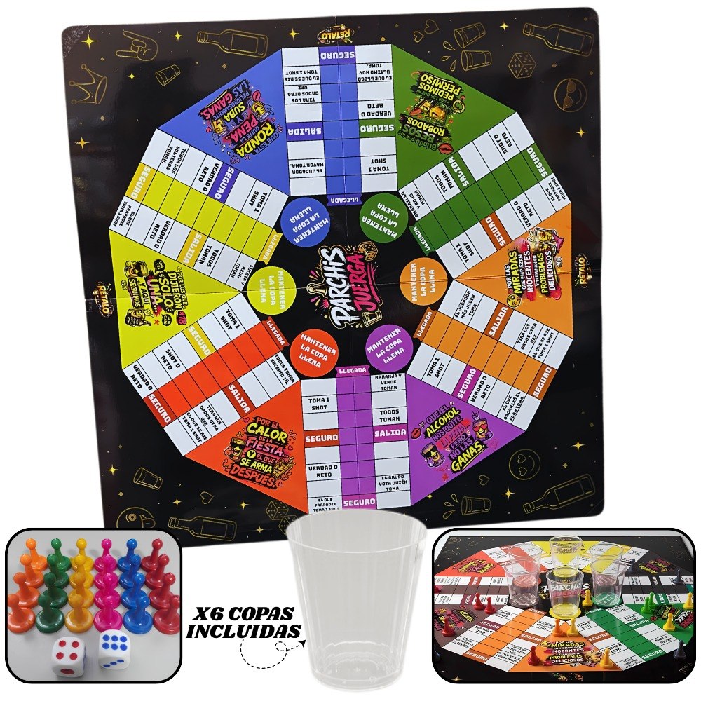 Juego De Mesa Parques 6 Puestos Parchis