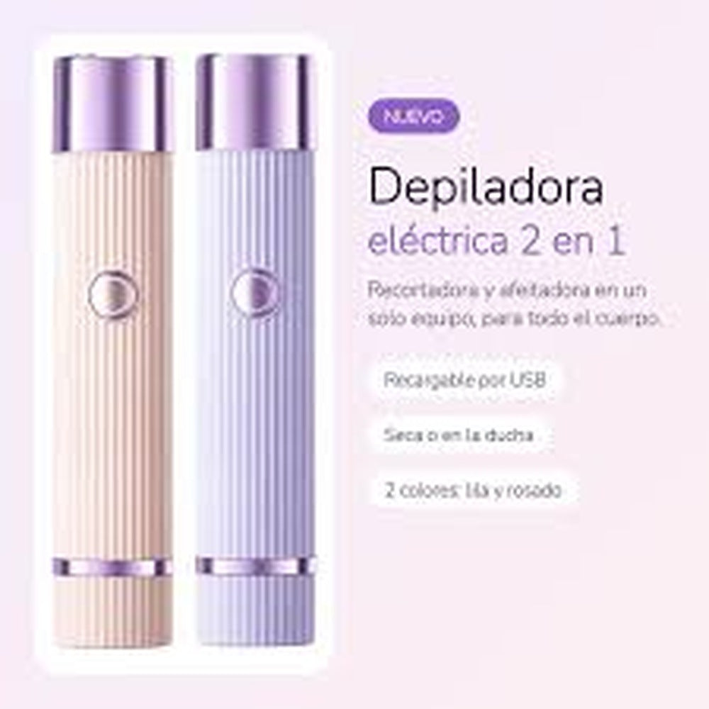 Depiladora electrica 2 en 1 recargable