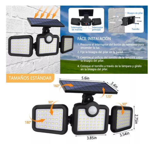 Lámpara solar jy-1725a 74 led