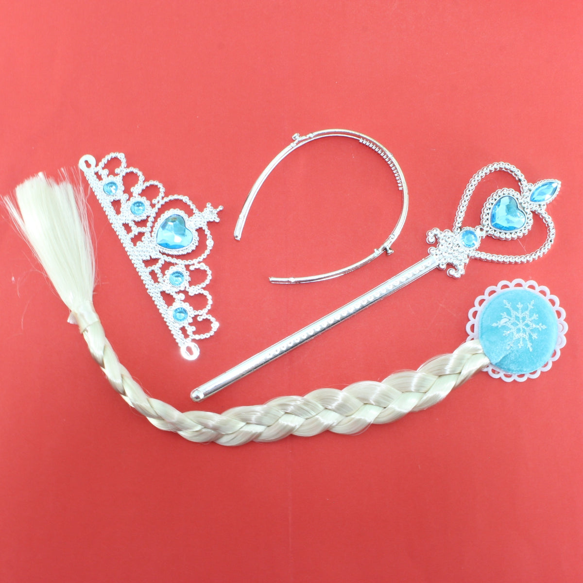 Set Trenza + Diadema + Cetro Frozen