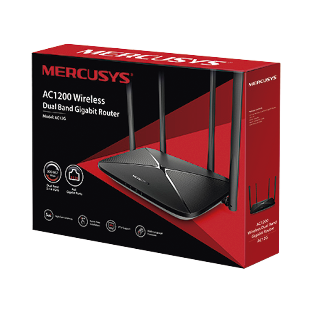 AC1200 Wireless Router, 3 10/100/1000 LAN Ports, 1 10/100/1000 WAN Port
