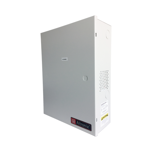 Fuente de poder ALTRONIX de 12/24 Vcd @ 6 Amper, con capacidad de batería de respaldo, requiere batería, 8 salidas, con voltaje de entrada de 115 Vca
