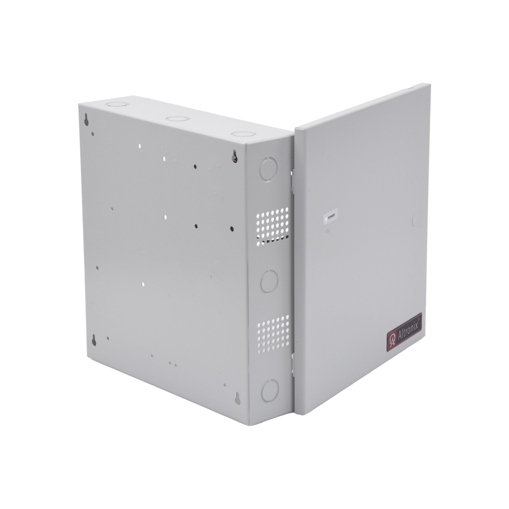Fuente de poder ALTRONIX dual de 12 Vcd o 24 Vcd @ 6 Amper, para 8 cámaras, voltaje de entrada de 115 Vca, con capacidad de batería de respaldo, requiere batería