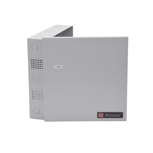 Fuente de poder ALTRONIX dual de 12 Vcd o 24 Vcd @ 6 Amper, para 8 cámaras, voltaje de entrada de 115 Vca, con capacidad de batería de respaldo, requiere batería