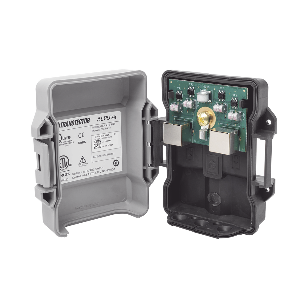 PoE Lightning Protector Ideal for Gigabit Wireless Links and IP Cameras with Hybrid SASD Technology and Gas Discharge Tube
