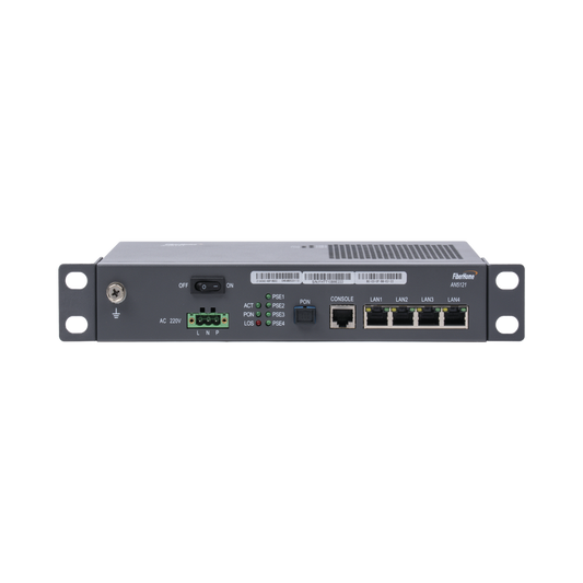 Unidad Remota Multi-Vivienda (MDU) GPON Industrial, 4 Puertos Gigabit Ethernet, PoE 802.3af/at, conector SC/UPC