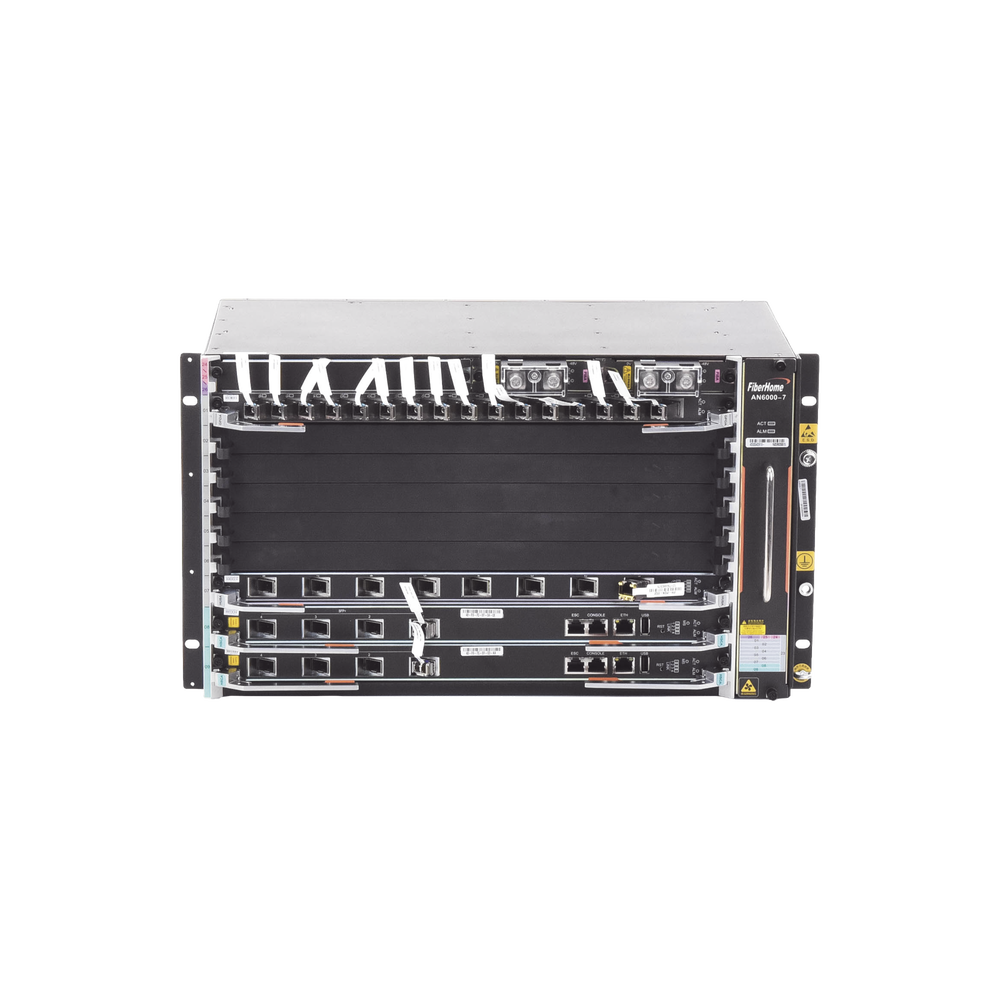OLT Carrier Class Modular GPON, 6 Ranuras de Servicio, 1 Tarjeta de Servicio 16 puertos GPON, crecimiento hasta 96 puertos GPON, 6 UR
