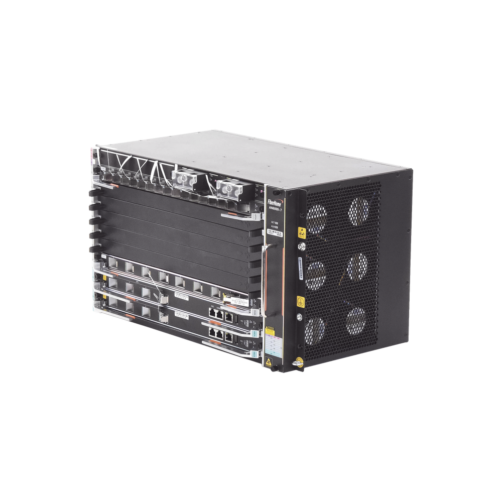 OLT Carrier Class Modular GPON, 6 Ranuras de Servicio, 1 Tarjeta de Servicio 16 puertos GPON, crecimiento hasta 96 puertos GPON, 6 UR