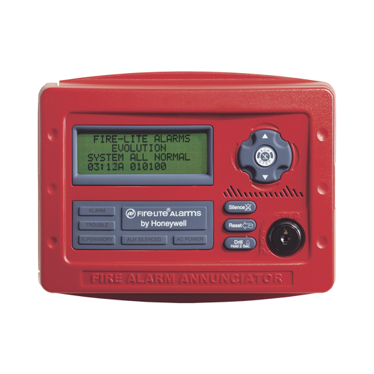 Anunciador Remoto de 80 Caracteres (4x20) / Botones de Reconocimiento, Silenciar, Reinicio y Evacuar / Leds de Estatus / Compatible con Paneles Direccionables Fire-Lite