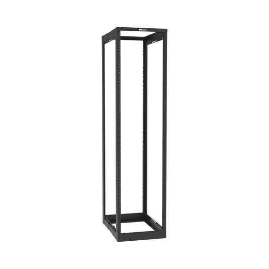 Rack de Cuatro Postes Estándar de 19", Rieles Roscados #12-24, Profundidad Ajustable de 23 a 42 in, 45 Unidades de Rack, Color Negro