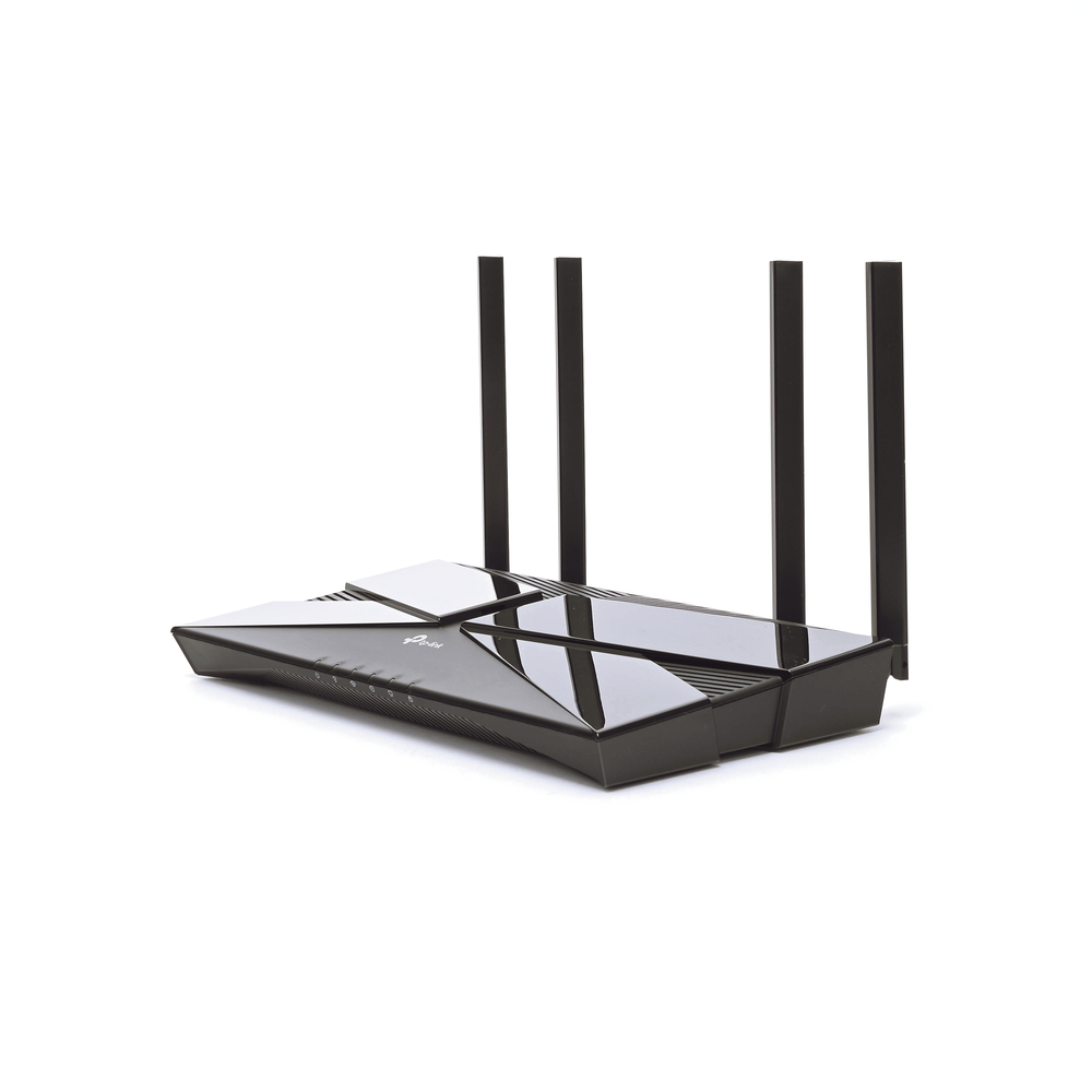 AX10 Tri-Band Gaming Router up to 1501Mbps MU-MIMO 1 1G WAN port and 4 10/100/1000 Mbps LAN ports and 4 antennas.