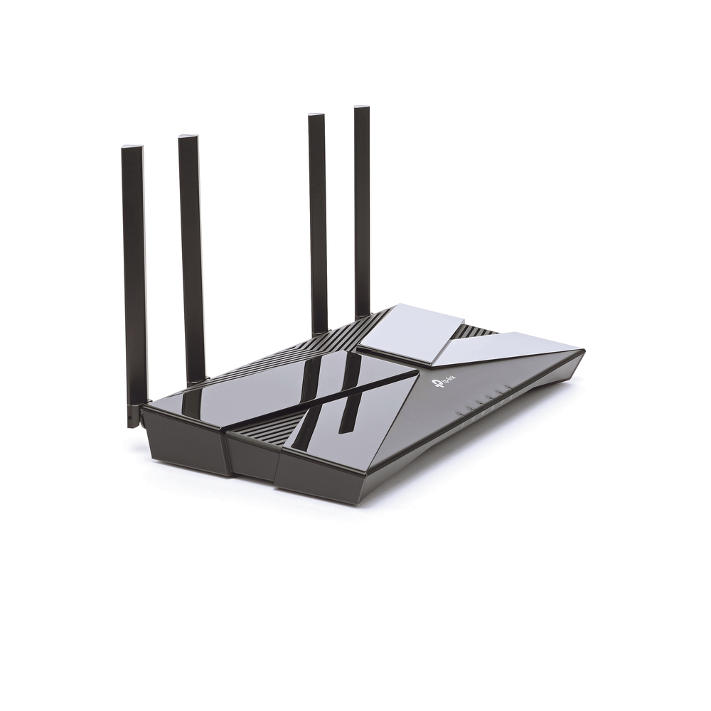 AX10 Tri-Band Gaming Router up to 1501Mbps MU-MIMO 1 1G WAN port and 4 10/100/1000 Mbps LAN ports and 4 antennas.