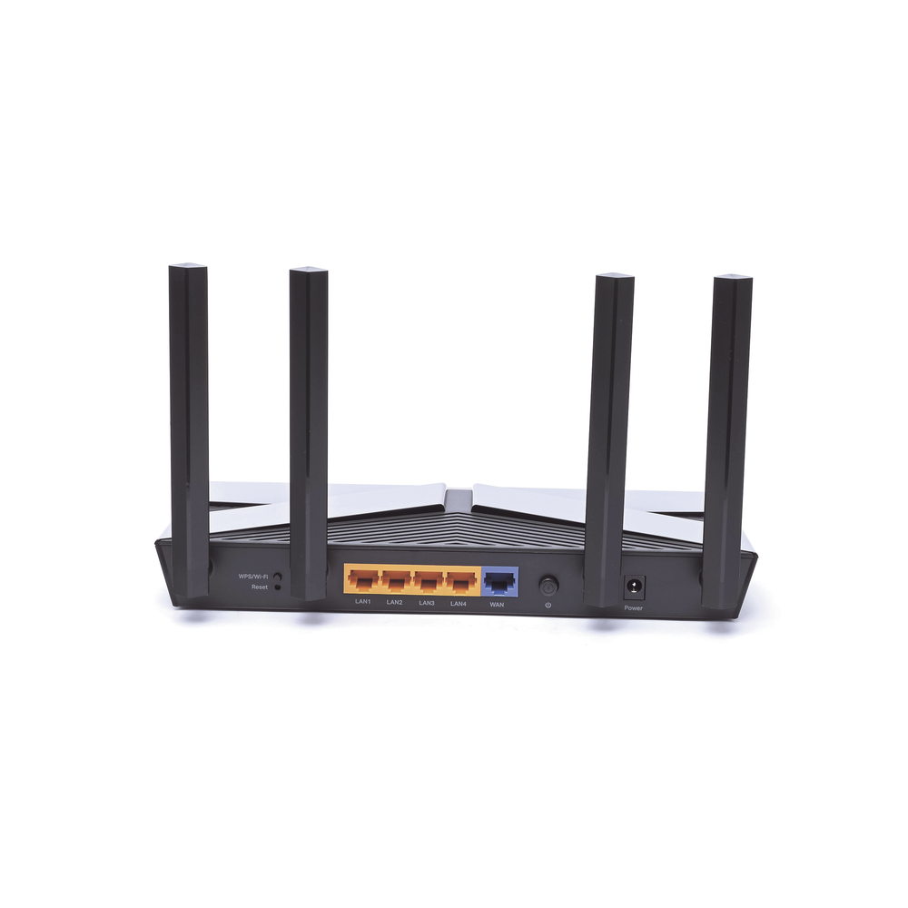 AX10 Tri-Band Gaming Router up to 1501Mbps MU-MIMO 1 1G WAN port and 4 10/100/1000 Mbps LAN ports and 4 antennas.