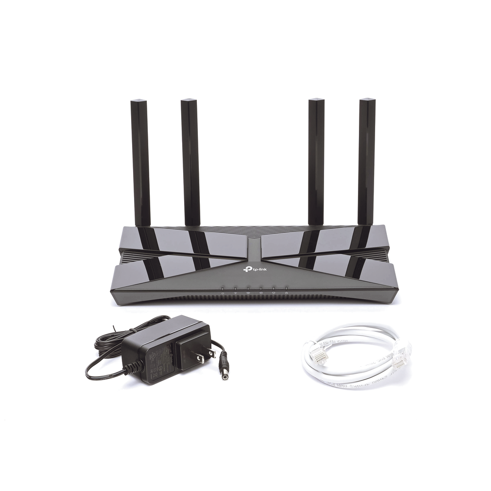 AX10 Tri-Band Gaming Router up to 1501Mbps MU-MIMO 1 1G WAN port and 4 10/100/1000 Mbps LAN ports and 4 antennas.