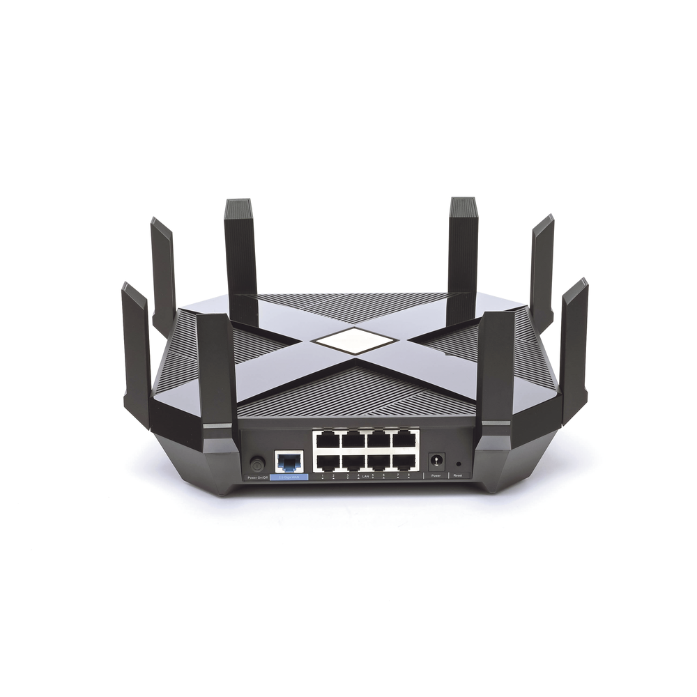 AX6000 MU-MIMO Tri-Band Gaming Router 1 x 2.5G, 2G, 1G, 100Mbps WAN port and 8 x 10/100/1000Mbps LAN ports, 2 x USB 3.0 ports and 8 x antennas.