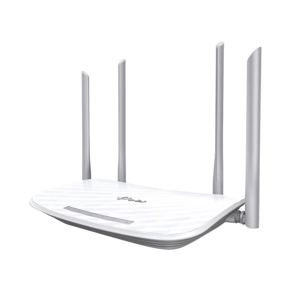 AC Dual Band Wireless Router, 2.4 GHz and 5 GHz Up to 1200 Mbps, 4 external omnidirectional antennas, 4 10/1000 Mbps LAN ports, 1 10/1000 Mbps WAN port