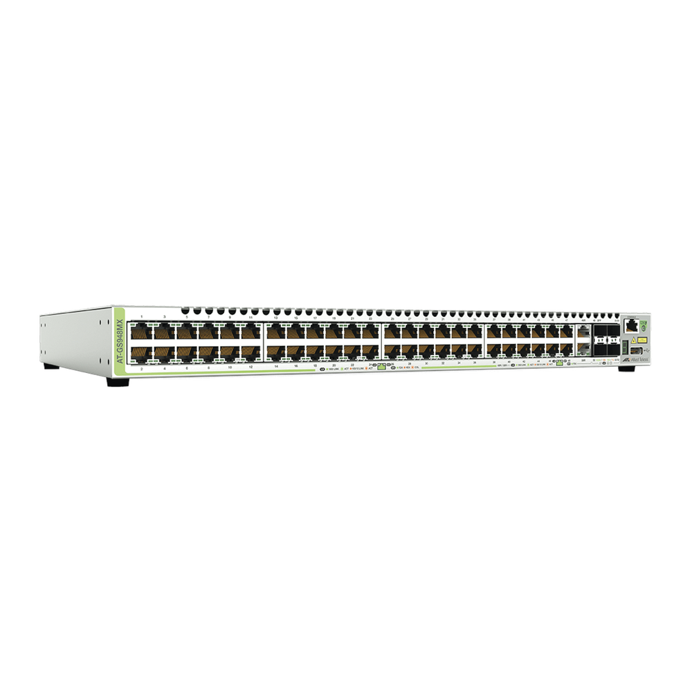 Switch Stackeable Capa 3, 48 puertos 10/100/1000Mbps + 2 puertos SFP Combo + 2 puertos SFP+ 10G Stacking