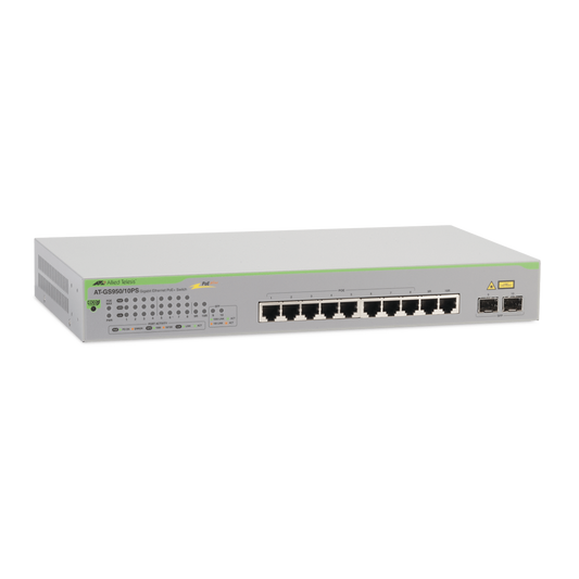 Switch PoE+ Gigabit WebSmart de 10 puertos 10/100/1000 Mbps (2 x Combo) + 2 puertos gigabit SFP (Combo), 75 W
