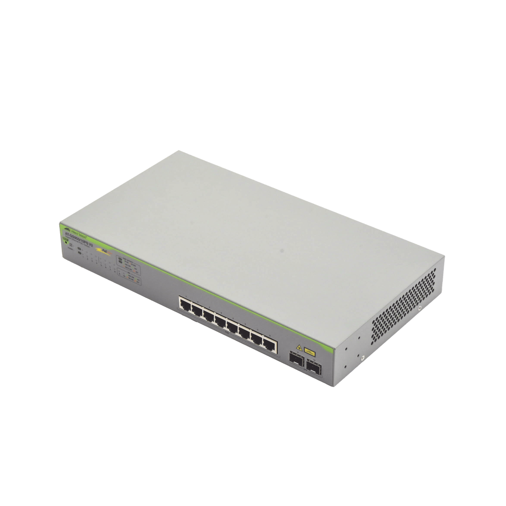 Switch PoE+ Gigabit WebSmart de 10 puertos 10/100/1000 Mbps (2 x Combo) + 2 puertos gigabit SFP (Combo), 75 W