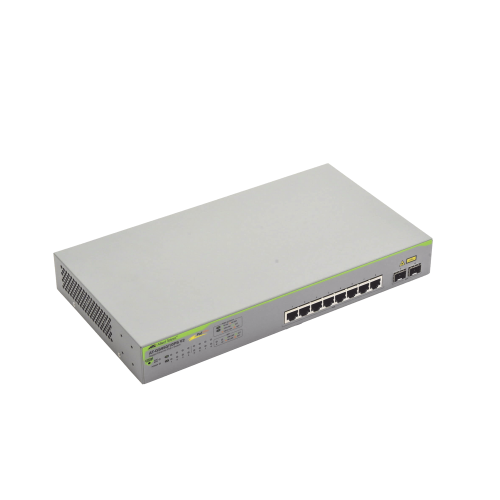 Switch PoE+ Gigabit WebSmart de 10 puertos 10/100/1000 Mbps (2 x Combo) + 2 puertos gigabit SFP (Combo), 75 W