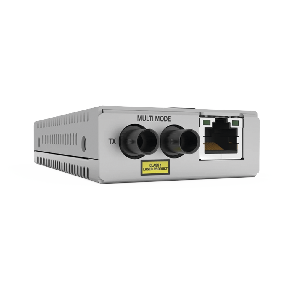 Convertidor de medios Fast Ethernet a fibra óptica, conector ST, monomodo (SMF), versión TAA (Trade Agreement Act)