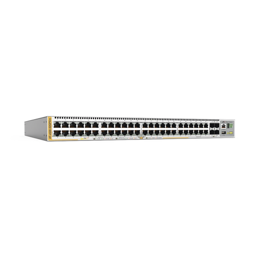 Switch PoE+ Stackeable Capa 3, 48 puertos 10/100/1000 Mbps + 4 puertos SFP+ 10 G, hasta 720 W, fuente redundante