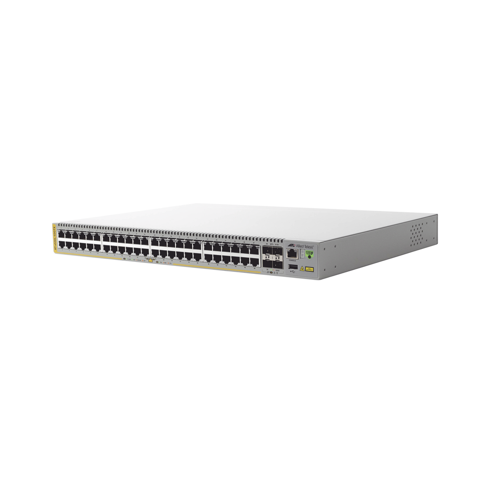 Layer 3 Stackable PoE+ Switch, 48 10/100/1000 Mbps ports + 4 10G SFP+ ports, up to 740 W, redundant power supply