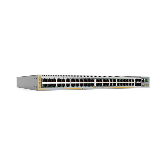 Switch inteligente de distribución o core, Stackeable, Capa 3, 48 x 1000 Mbps + 4 x SFP+ 10 G,  Doble fuente de alimentación redundante