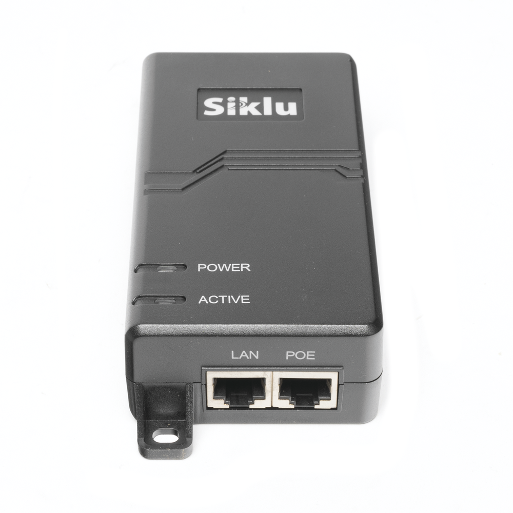 PoE Injector, 1 Gbps, 60 W, 55 Vdc, 100-240 Vac, AC Cable