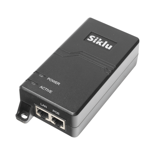 Inyector PoE, 1 Gbps, 60 W, 55 Vcd, 100-240 Vca, Cable CA 