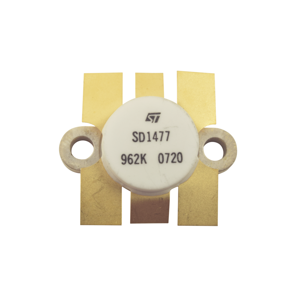Transistor NPN de Silicón SD1477, 175 MHz, 12.5 Vcd, 100 Watt.