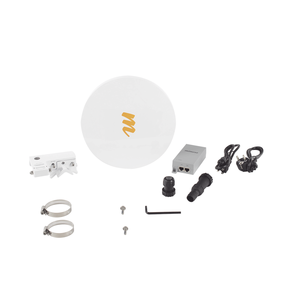 PTP Backhaul Radio at 24 GHz frequency, 4X4:4 MIMO, 1.5 Gbps, Integrated 33 dBi Antenna, IP67, SFP Port, Automatic Environment Adaptation