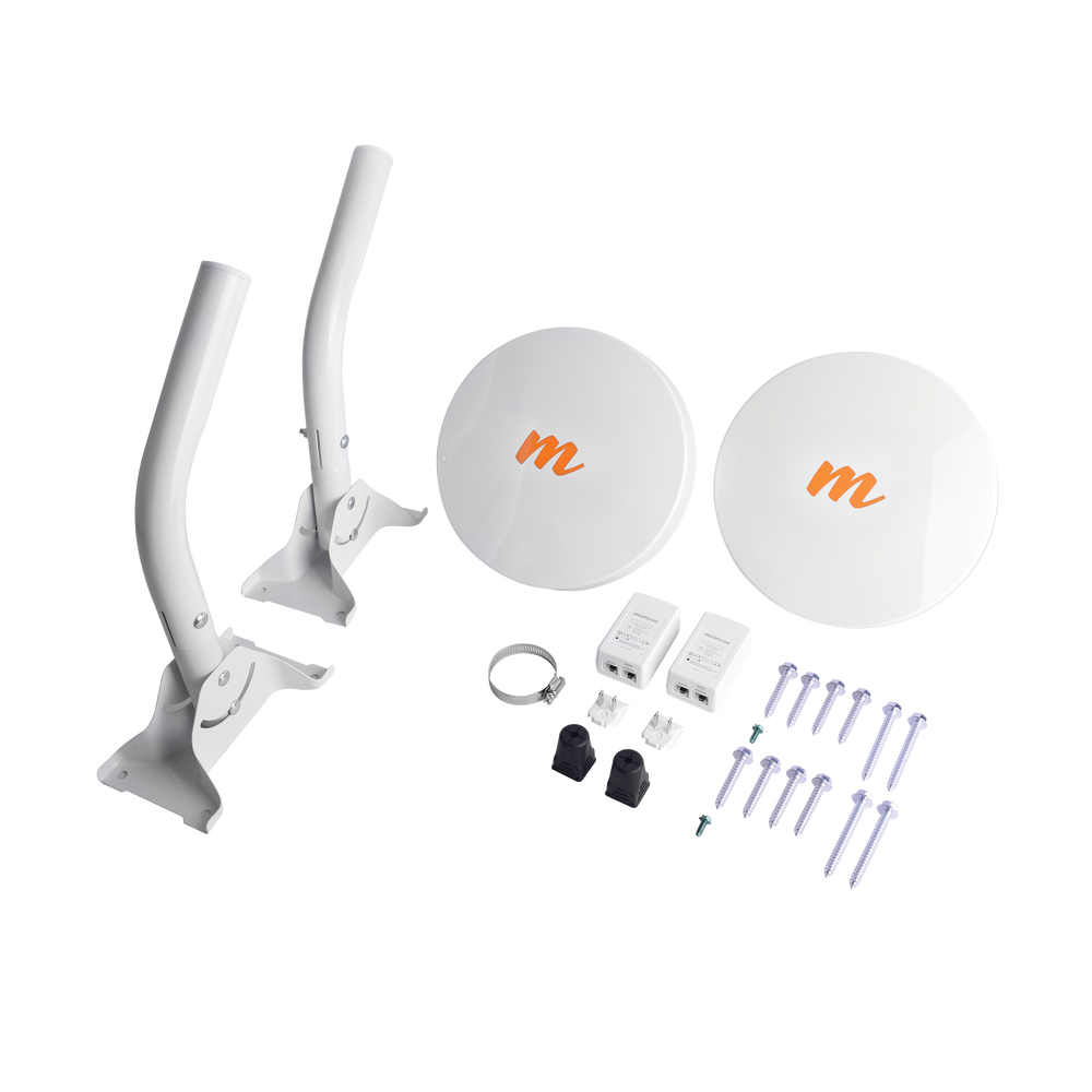 PTP 2-Radio Backhaul Kit up to 750 Mbps, 4.9 - 6.2 GHz, Integrated 20 dBi Antenna, 2x2:2 MIMO, IP55, High Capacity and Low Latency, Cloud Monitoring