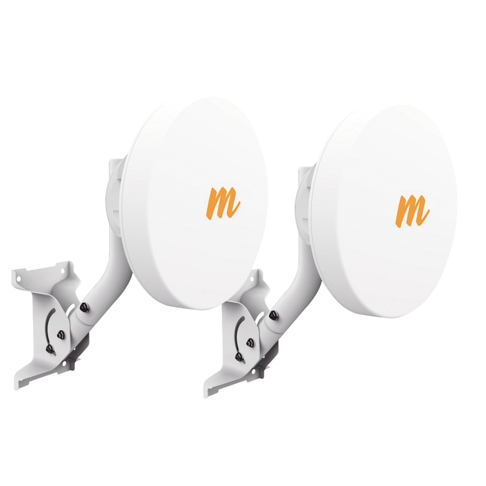 Kit de 2 Radios Backhaul PTP hasta 750 Mbps, 4.9 - 6.2 GHz, Antena 20 dBi Integrada, MIMO 2x2:2, IP55, Alta capacidad  y baja latencia, Monitoreo a través de la nube