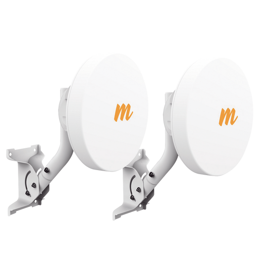 Kit de 2 Radios Backhaul PTP hasta 750 Mbps, 4.9 - 6.2 GHz, Antena 20 dBi Integrada, MIMO 2x2:2, IP55, Alta capacidad  y baja latencia, Monitoreo a través de la nube