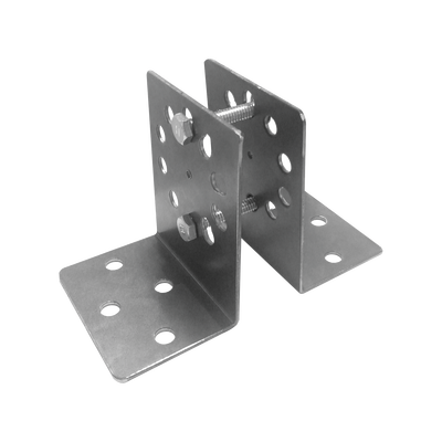 Base Multiposicion para postes de paso o esquina en cercos electricos 100% Acero galvanizado