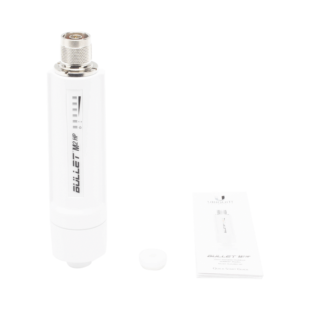 airMAX Bullet-M2HP Radio, up to 100 Mbps, 2 GHz frequency (2412 - 2472 GHz), PoE adapter not included