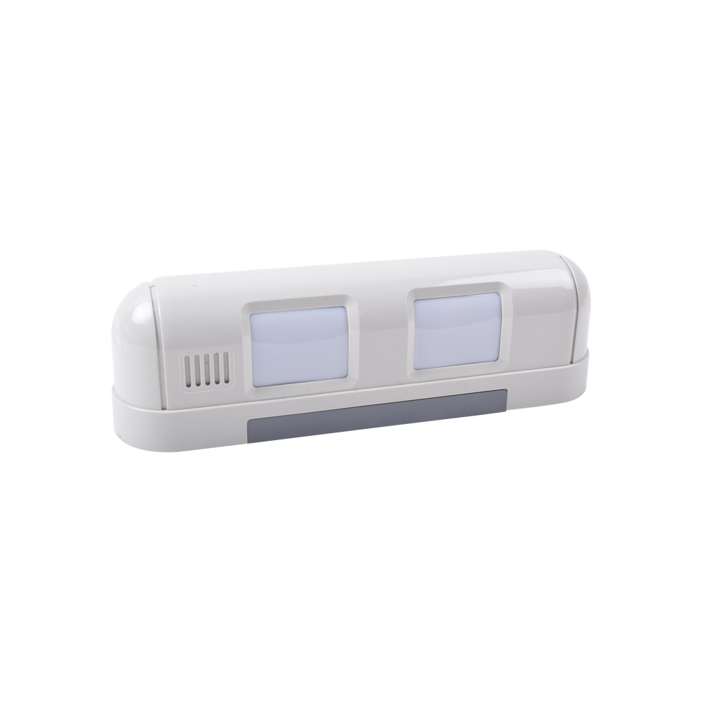 PIR de doble cobertura, ideal para lugares angostos, fachadas o generar bardas virtuales hasta 24 metros