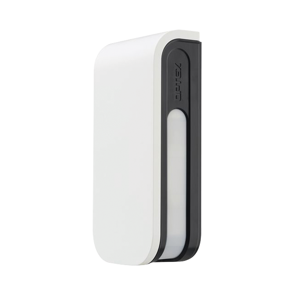 Sensor de Movimiento / 24 Metros de Detección / 100% Exterior / Serie Shield de Optex / Diseño Estético y Formal / Inalambrico (Alimentacion)