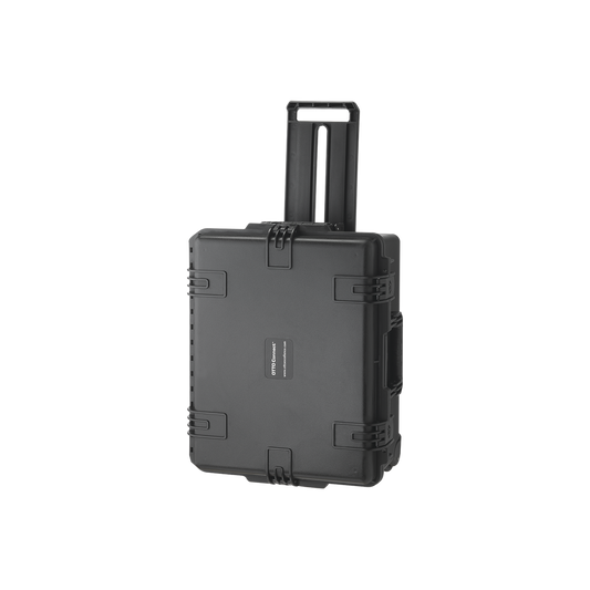 Maletín de carcasa rígida, resistente al agua, de uso rudo con asa y ruedas, para transportar 8 sistemas de intercomunicación OTTO Connect