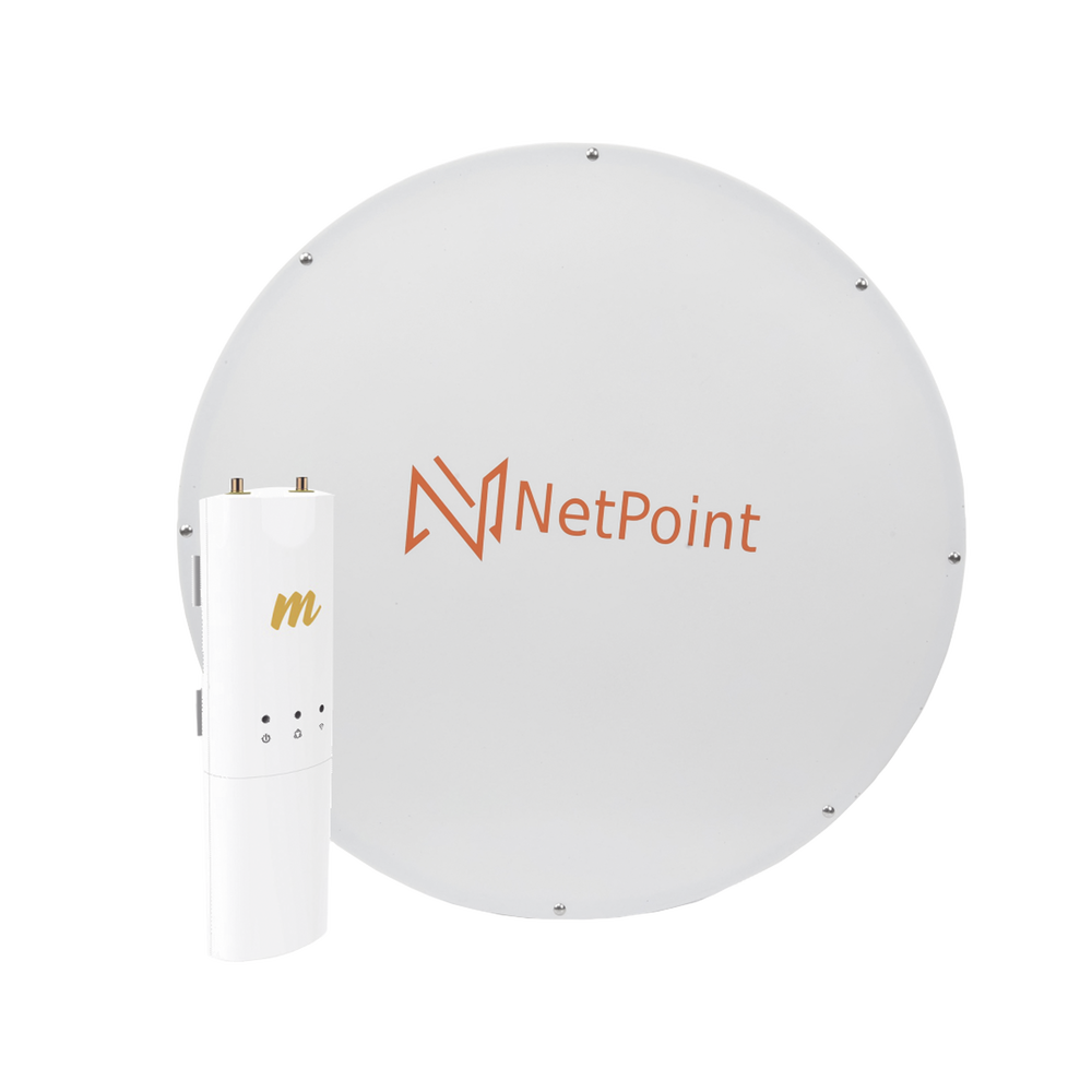 Kit de radio C5C con antena NPX1 de 30 dBi , Frecuencia (4.9-6.2 GHz), incluye jumper, PoE y cable de alimentación, ideal para distancias de hasta 30km