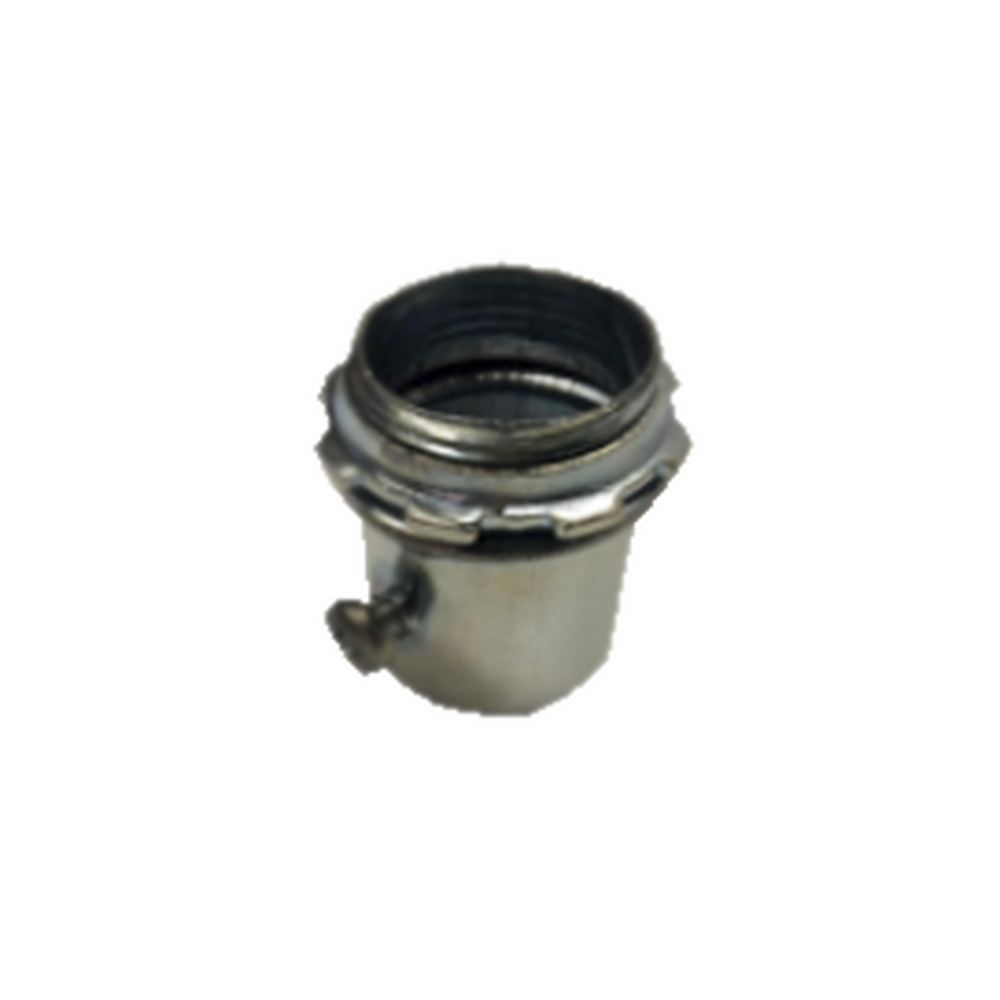 Conector 1 1/4" (32mm) pared delgada con tornillo galvanizado etiqueta verde